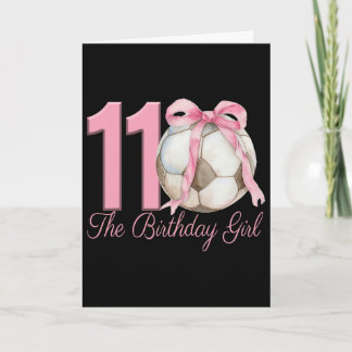 11. Geburtstag Mädchen Fußball Ll Coquette Rosa Sc Karte