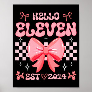 11. Geburtstag Mädchen Hallo Elf Gegr. 2014 Nk Coq Poster