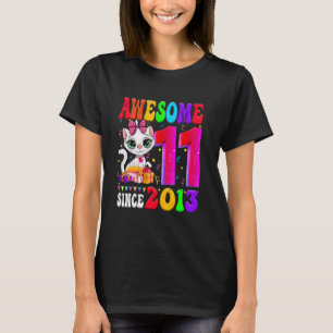 11. Geburtstag Mädchen Party Süße Katze 11 Jahre A T-Shirt