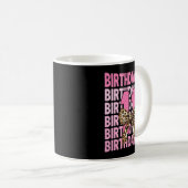 11. Geburtstag Mädchen Rosa Coquette Leopard Bogen Kaffeetasse (VorderseiteRechts)