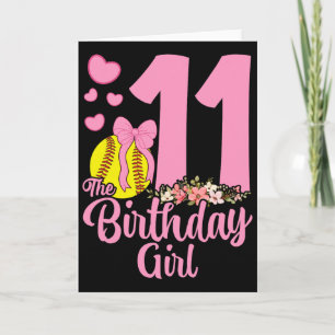 11. Geburtstag Mädchen Softll Team Coquette Rosa S Karte