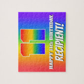 11. Geburtstag — mehrfarbiges Regenbogenmuster "11 Puzzle (Vertikal)