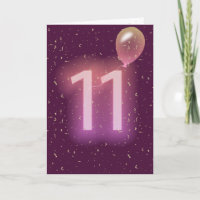 11. Geburtstag Neon-Schild und Ballon