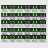 11. Geburtstag - Nerdy / Geeky Style "11" und Name Geschenkpapier (Flach)