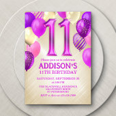 11. Geburtstag Pink Balloons Einladung