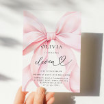 11. Geburtstag Pink Bow Party Einladung<br><div class="desc">Feiern Sie stilvoll mit unserem eleganten rosa Bow 11. Geburtstag Einladung. Machen Sie den 11. Geburtstag Ihres kleinen Mädchens unvergesslich mit dieser wunderschön gestalteten Einladung mit einem weichen Aquarellpinken Bogen und eleganter moderner Typografie. Ideal für eine mädchenhafte,  schicke und zeitlose Feier.</div>