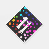 11. Geburtstag Rainbow Dots auf Black Serviette (Ecke)