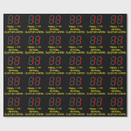 11. Geburtstag: Red Digital Clock Style "11" + Nam Geschenkpapier