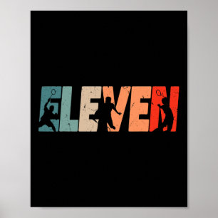 11. Geburtstag Retro Badminton 11 Jahre alter Jung Poster