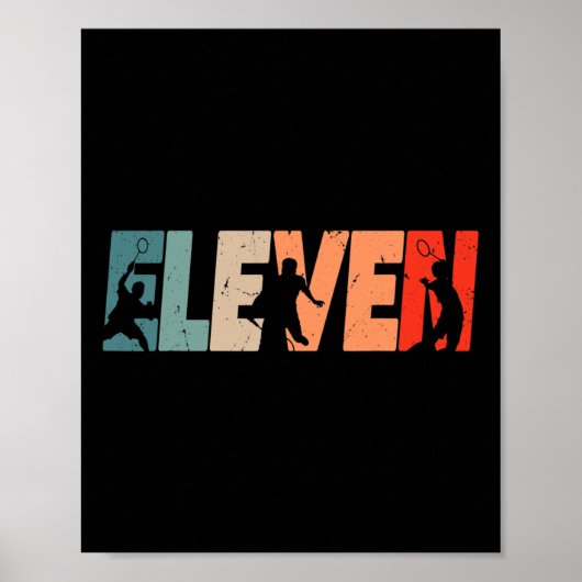 11. Geburtstag Retro Badminton 11 Jahre alter Jung Poster (Vorne)