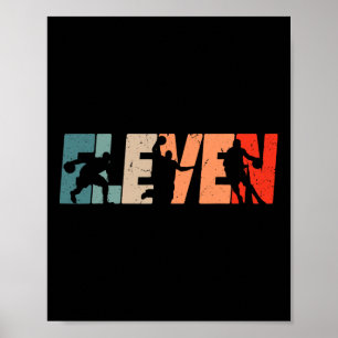 11. Geburtstag Retro Bysketbyll 11 Jahre alter Jun Poster