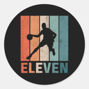 11. Geburtstag Retro Bysketbyll Liebhaber Jungen K Runder Aufkleber