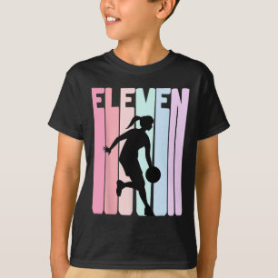 11. Geburtstag Retro Bysketbyll Spieler 11 Jahre a T-Shirt