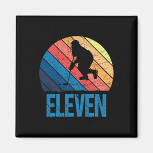 11. Geburtstag Retro Eishockey 11 Jahre alter Jung Magnet