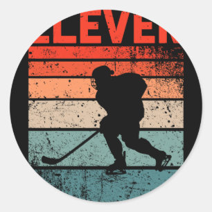 11. Geburtstag Retro Eishockey 11 Jahre alter Jung Runder Aufkleber