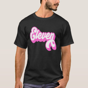11. Geburtstag Retro Vintage Hot Pink Mädchen-Elf T-Shirt