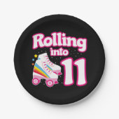11. Geburtstag Roller Skaten 11 Jahre alter Skate Pappteller (Vorderseite)