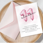 11. Geburtstag - Rosa Ballon Einladung