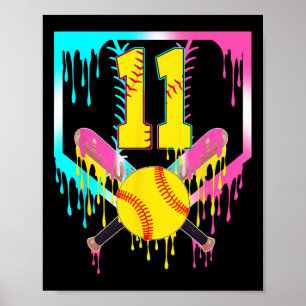 11. Geburtstag Softll Home Plate Tropf Eiscreme 11 Poster