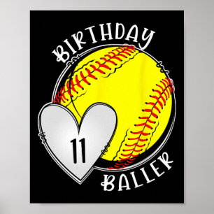 11. Geburtstag Softll Mädchen Elf Jahre alt Softll Poster