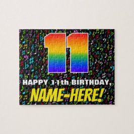 11. Geburtstag — Spaß, farbenfrohe Musiksymbole &  Puzzle