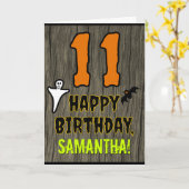 11. Geburtstag: Spooky Halloween Thema, Individuel Karte (Gelbe Blume)