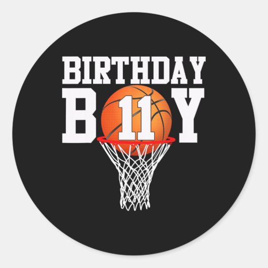 11. Geburtstag Sport 11 Jahre alter Basketball 11 Runder Aufkleber (Vorderseite)