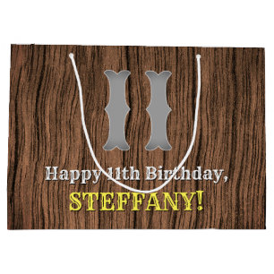 11. Geburtstag: Western-inspirierter Look, Name Große Geschenktüte