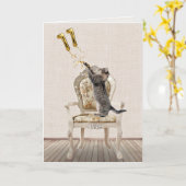 11. Geburtstagsballons und Tabby Cat Karte (Gelbe Blume)