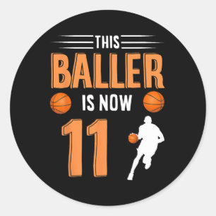 11. Geburtstagsbasketball - Dieser Baller ist jetz Runder Aufkleber