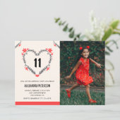 11. Geburtstagseinladungen für ihr Herz Einladung (Stehend Vorderseite)