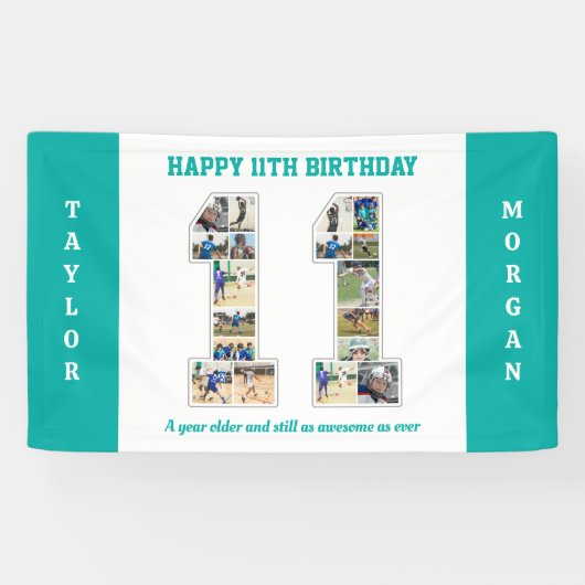 11. Geburtstagsfeier 11. FotoCollage Banner (Horizontal)