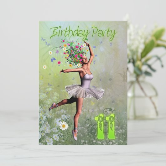 11. Geburtstagsfeier Einladung (Stehend Vorderseite)