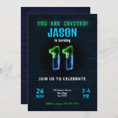 11. Geburtstagsfeier Einladung (Vorne/Hinten)