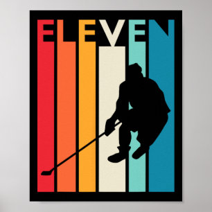 11. Geburtstagsgeschenk Elf Vintag Hockey 11 Jahr Poster
