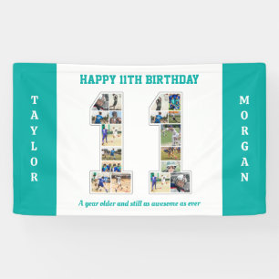 11. Geburtstagsjubiläum Nummer 11 Fotocollage Banner