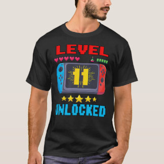 11. Geburtstagsjunge Stufe 11 Entsperrter Video Ga T-Shirt