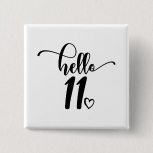 11. Geburtstagsmädchen Hallo Elf Niedlichen 11 Jah Button