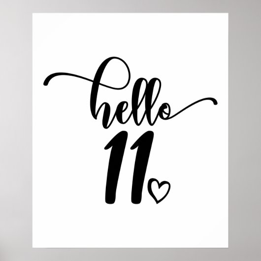 11. Geburtstagsmädchen Hallo Elf Niedlichen 11 Jah Poster (Vorne)