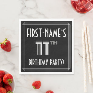 11. Geburtstagsparty: Art-Déco-Stil + Individuelle Serviette
