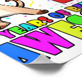 11. Geburtstagsparty Dabbing Hund - 11 Jahre alter Poster (Ecke)