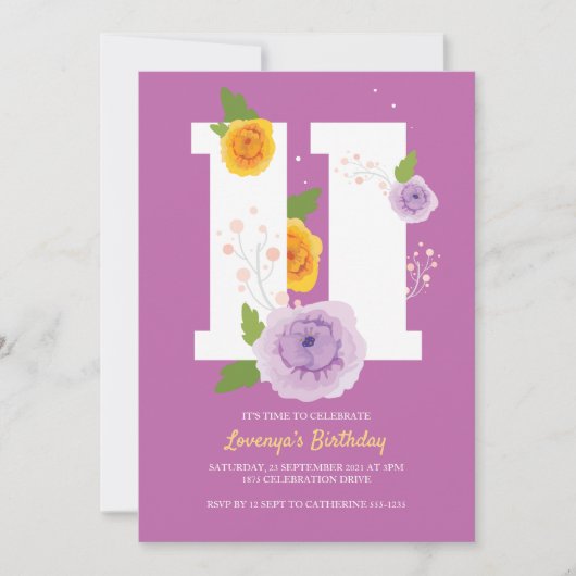 11. Geburtstagsparty Save The Date (Vorderseite)