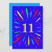 11. Geburtstagsparty Zeit Invitation Explosion Einladung (Vorne/Hinten)