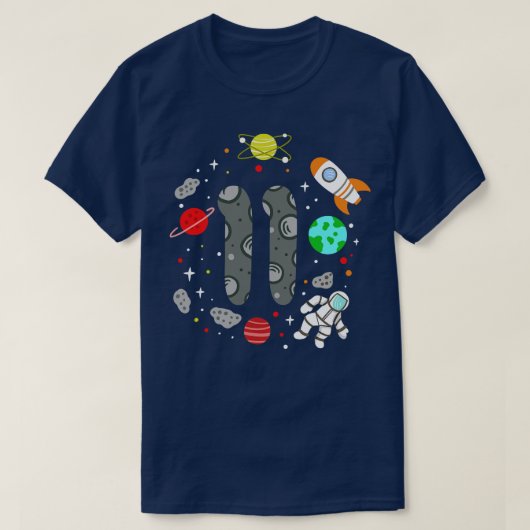 11. Geburtstagsraum-Astronaut T-Shirt (Design vorne)