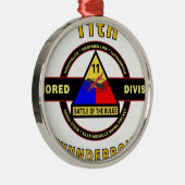 11. GEPANZERTE ABTEILUNG "THUNDERBOLT " SILBERNES ORNAMENT (Rechts)