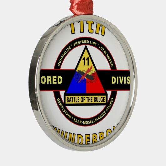 11. GEPANZERTE ABTEILUNG "THUNDERBOLT " SILBERNES ORNAMENT (Rechts)