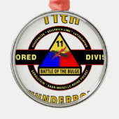 11. GEPANZERTE ABTEILUNG "THUNDERBOLT " SILBERNES ORNAMENT (Vorne)