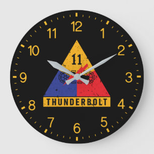 11. gepanzerte "Donnerbolzen"-Division Distressed Große Wanduhr