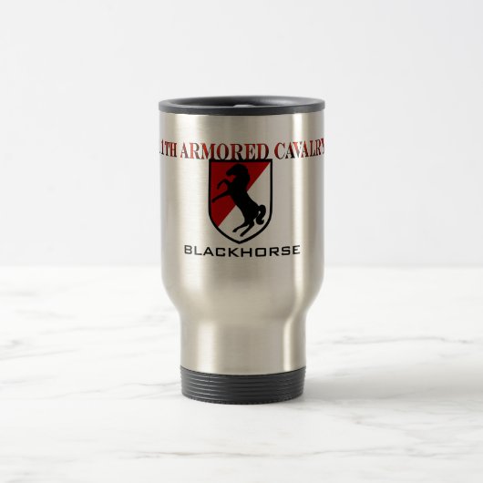11. Gepanzerte Kavallerie Blackhorse Reise-Tasse Reisebecher (Mittel)