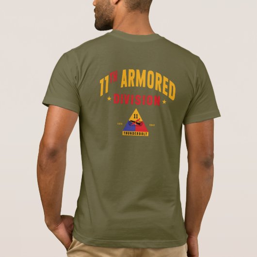 11. gepanzerte "Thunderbolb"-Division Personalizab T-Shirt (Rückseite)